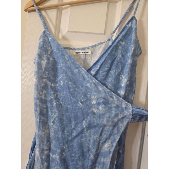 Reformation Court Linen Wrap Dress Sz XS NWOT - Picture 9 of 13